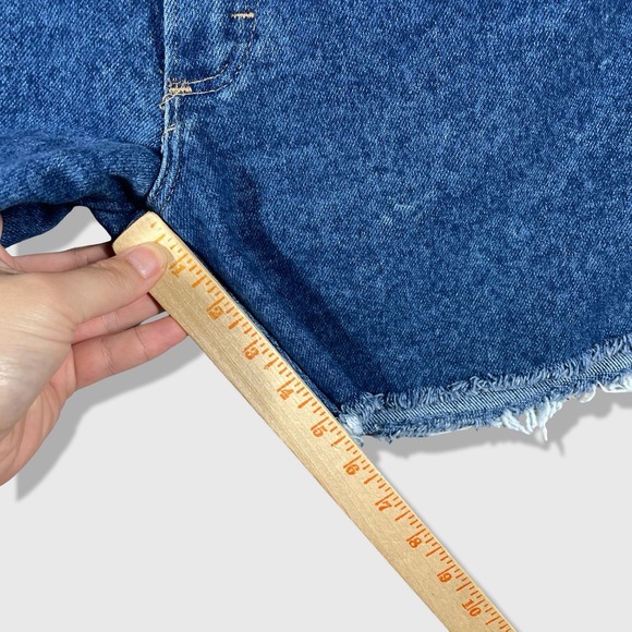 Wrangler Denim Cutoff Short Shorts Mens 32 Blue Vintage Western Raw Hem Cowboy - Picture 6 of 8